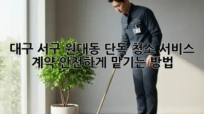 대구 서구 원대동 단독 청소 서비스 계약, 안전하게 맡기는 방법